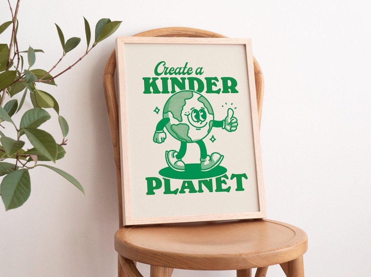 Framed "Create a Kinder Planet" Print - Framed Prints - Kinder Planet Company