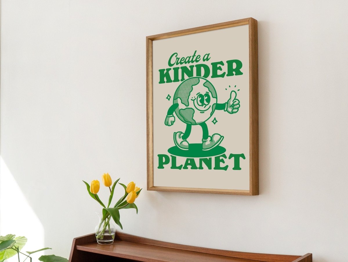 Framed "Create a Kinder Planet" Print - Framed Prints - Kinder Planet Company