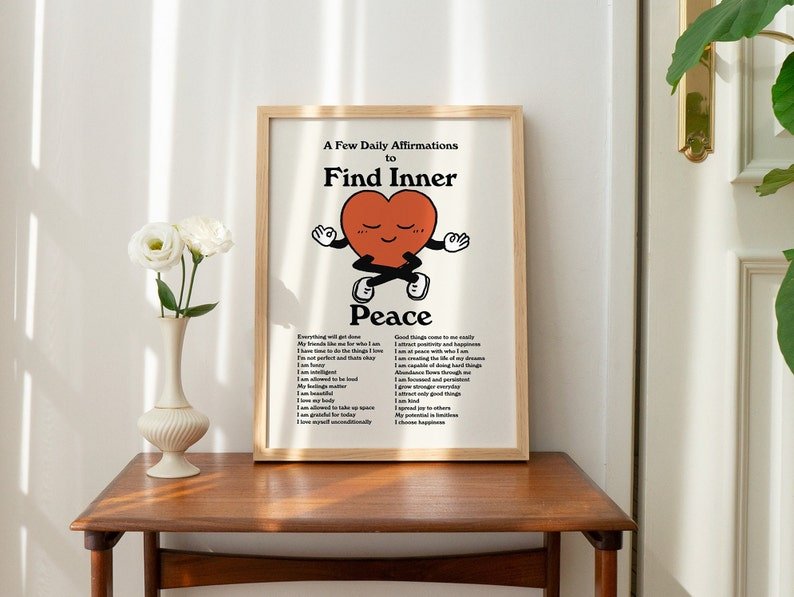 Framed "Daily Affirmations" Print - Framed Prints - Kinder Planet Company