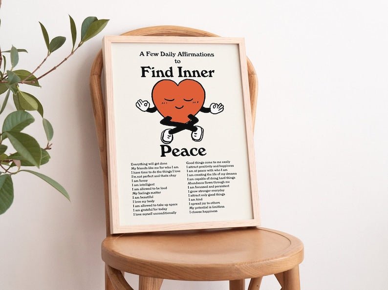 Framed "Daily Affirmations" Print - Framed Prints - Kinder Planet Company