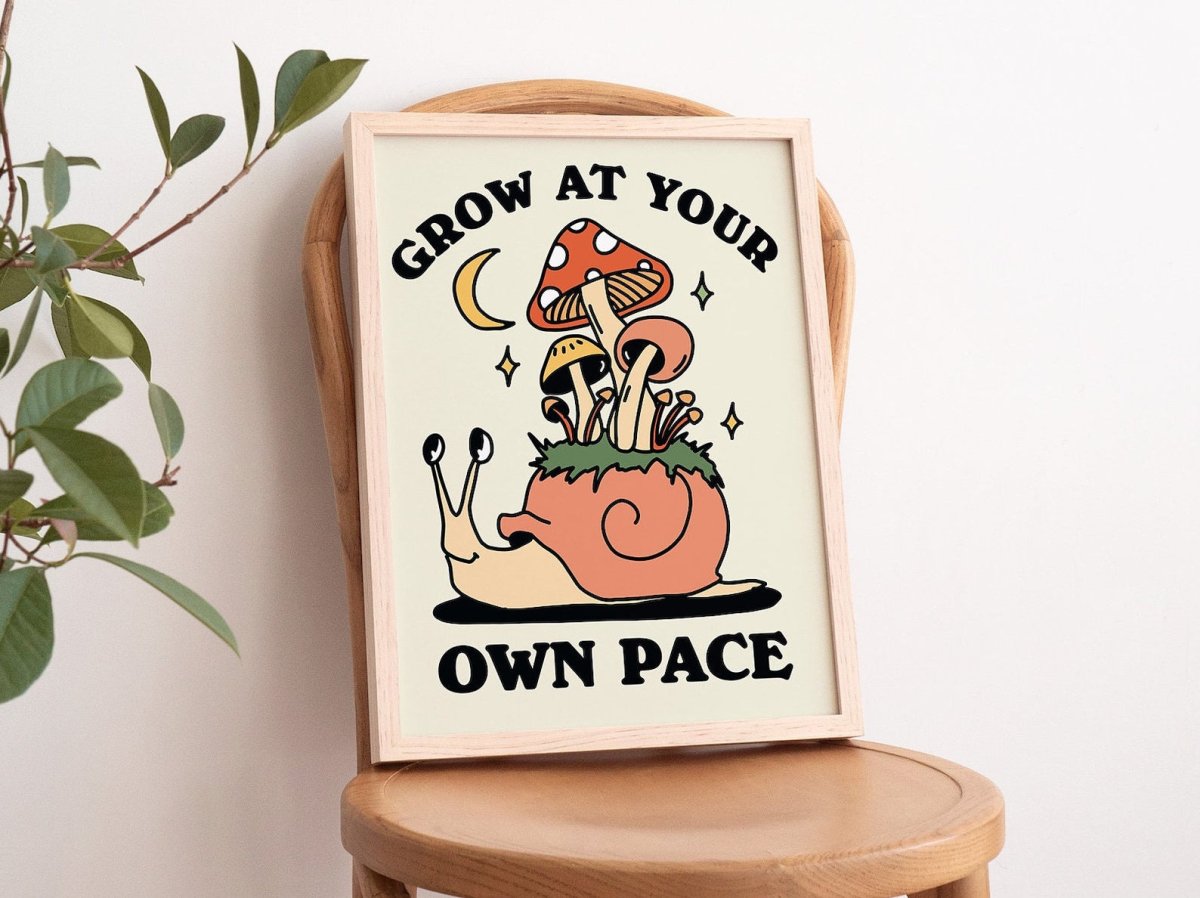 Framed "Grow At Your Own Pace" Print - Framed Prints - Kinder Planet Company