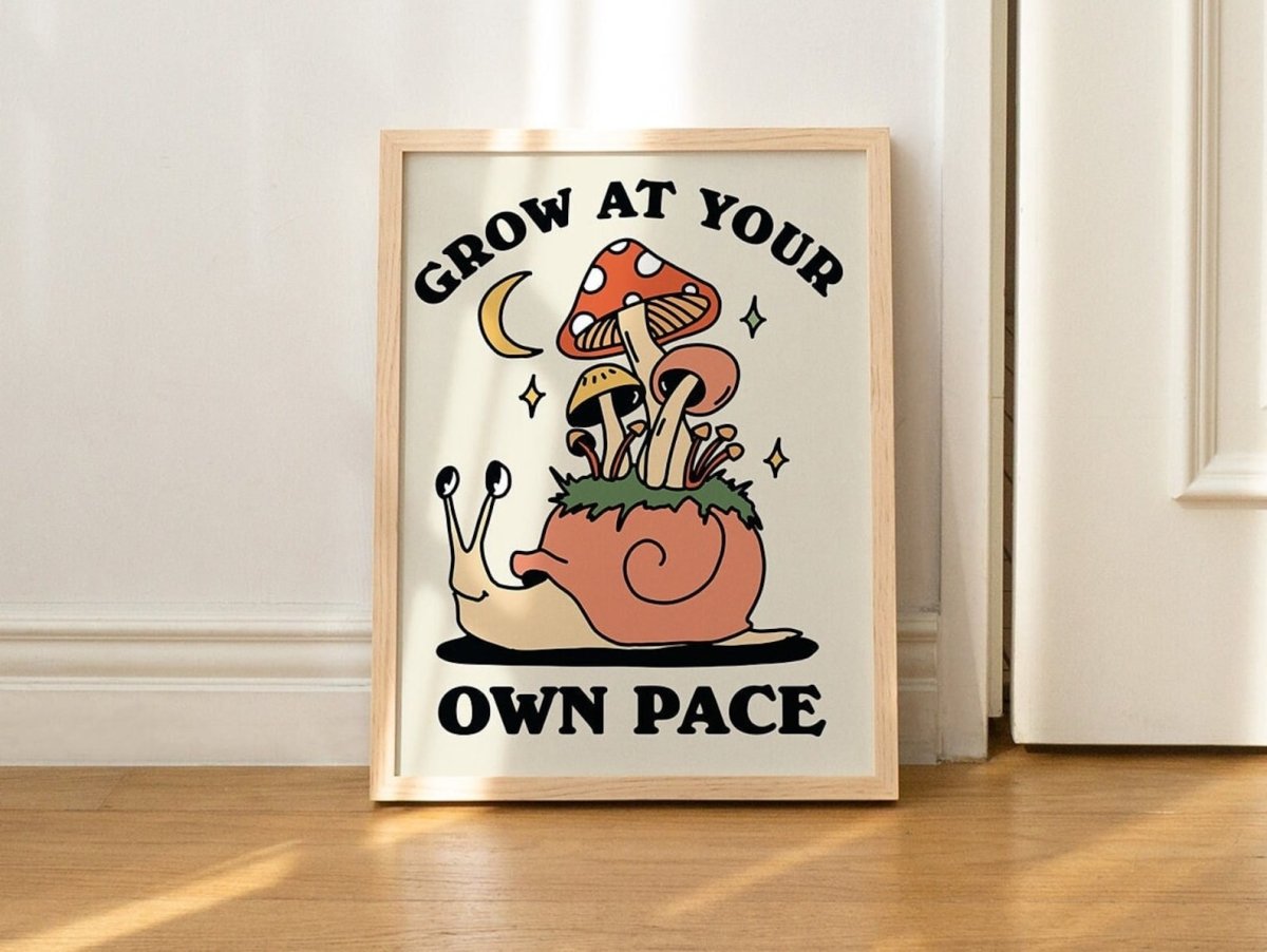 Framed "Grow At Your Own Pace" Print - Framed Prints - Kinder Planet Company