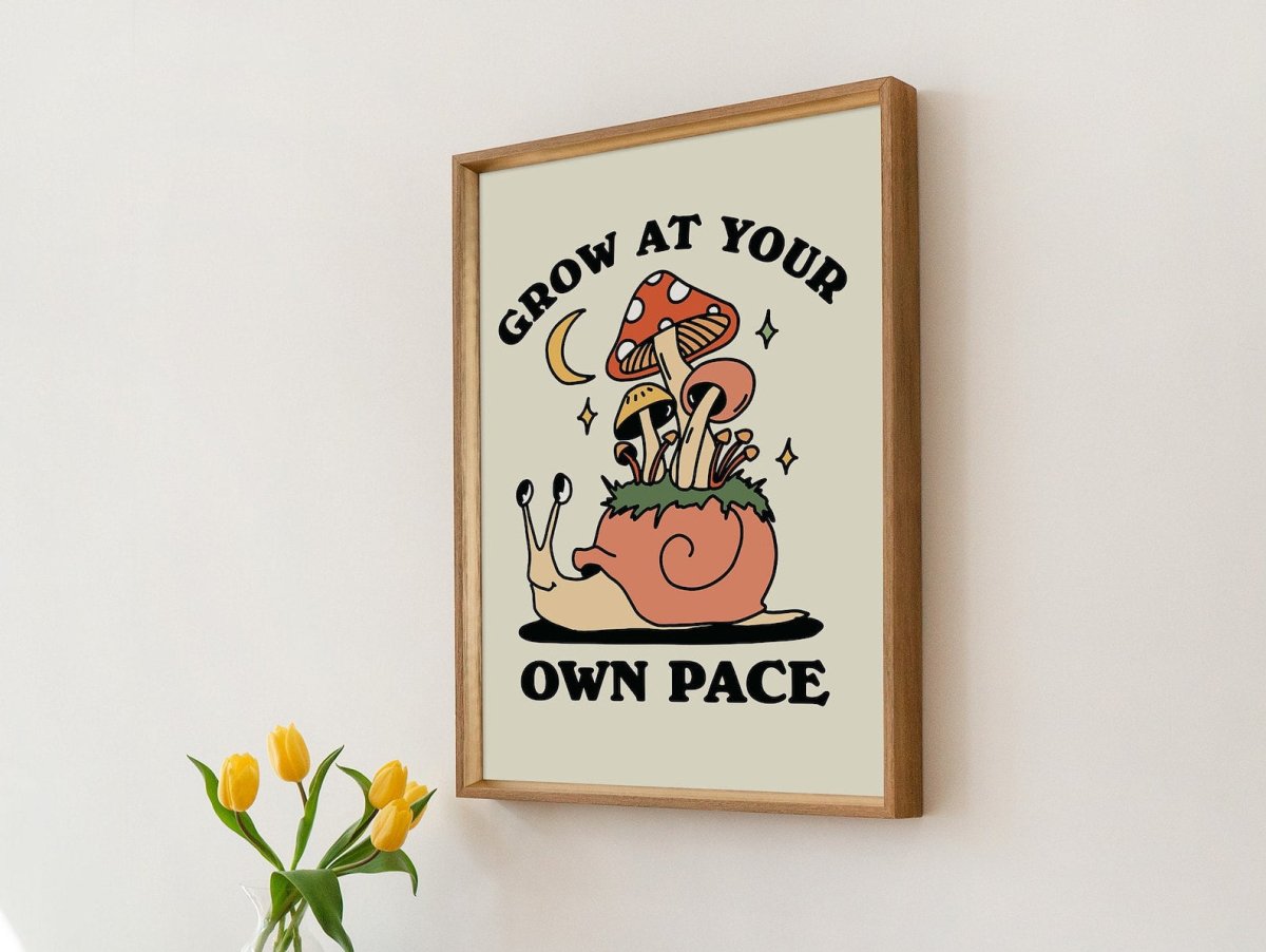 Framed "Grow At Your Own Pace" Print - Framed Prints - Kinder Planet Company