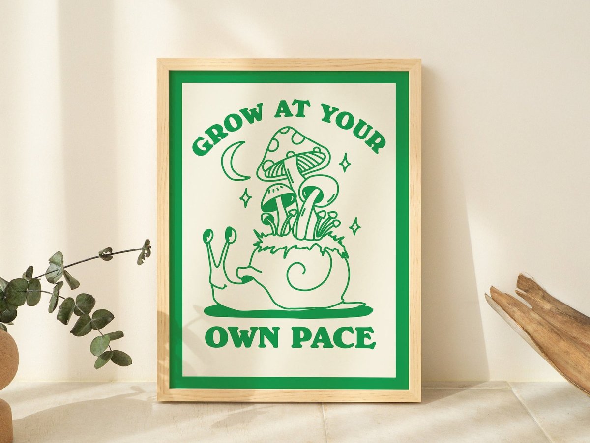 Framed "Grow At Your Own Pace" Print - Framed Prints - Kinder Planet Company