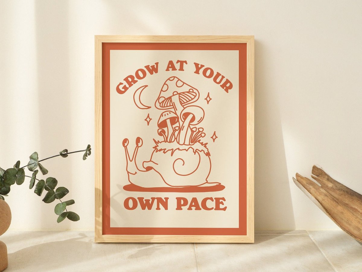 Framed "Grow At Your Own Pace" Print - Framed Prints - Kinder Planet Company