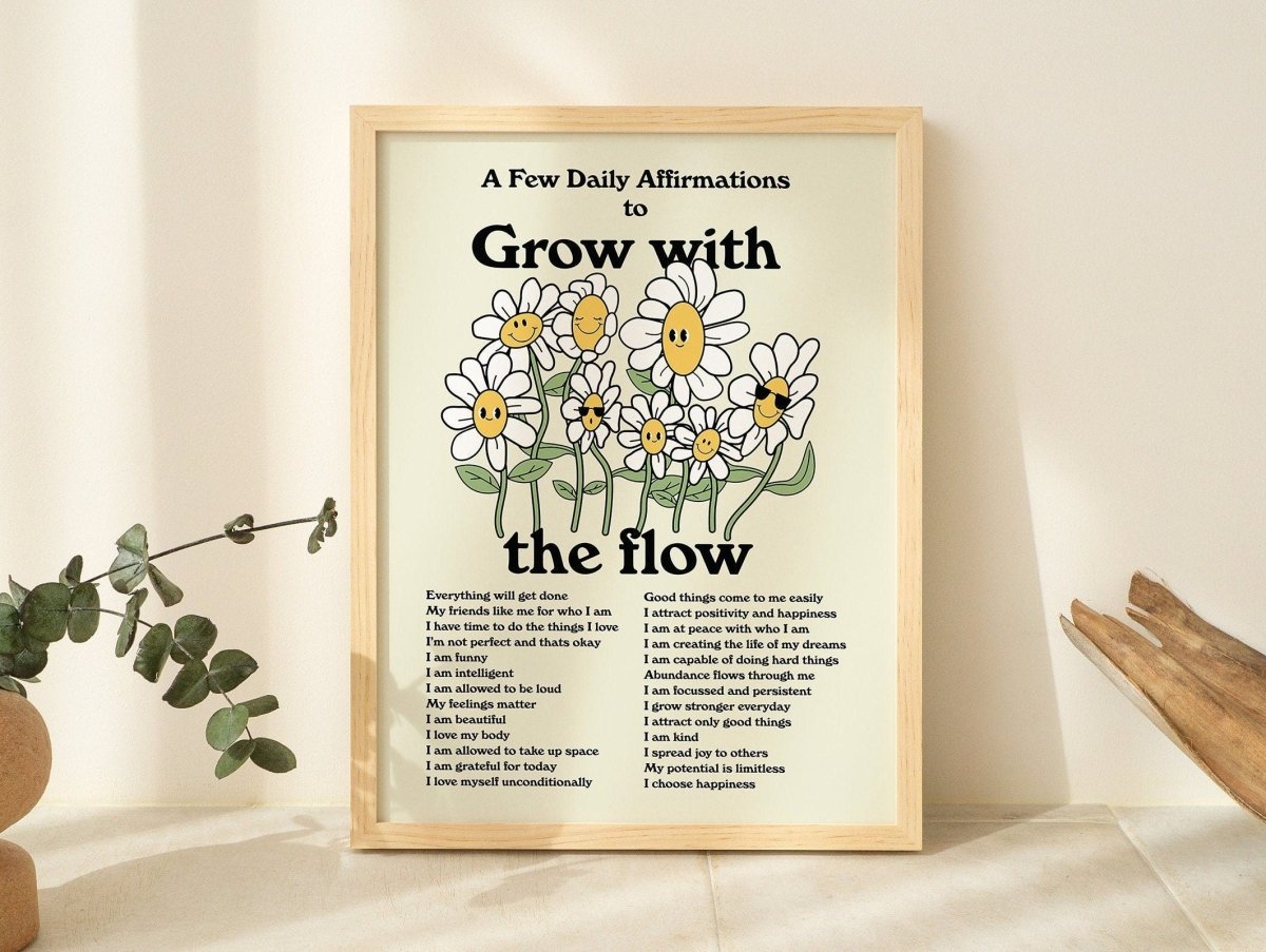 Framed "Grow With the Flow" Print - Framed Prints - Kinder Planet Company
