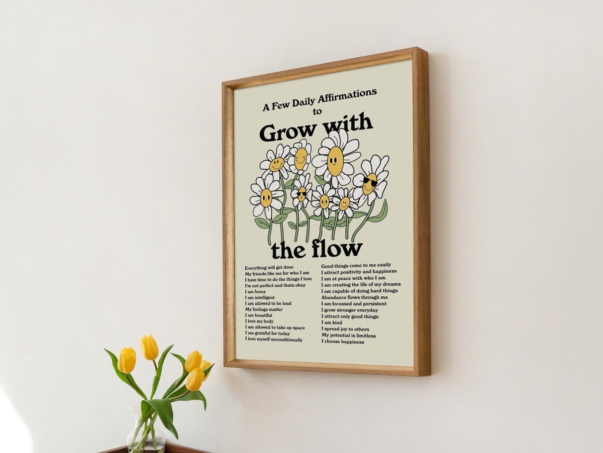 Framed "Grow With the Flow" Print - Framed Prints - Kinder Planet Company