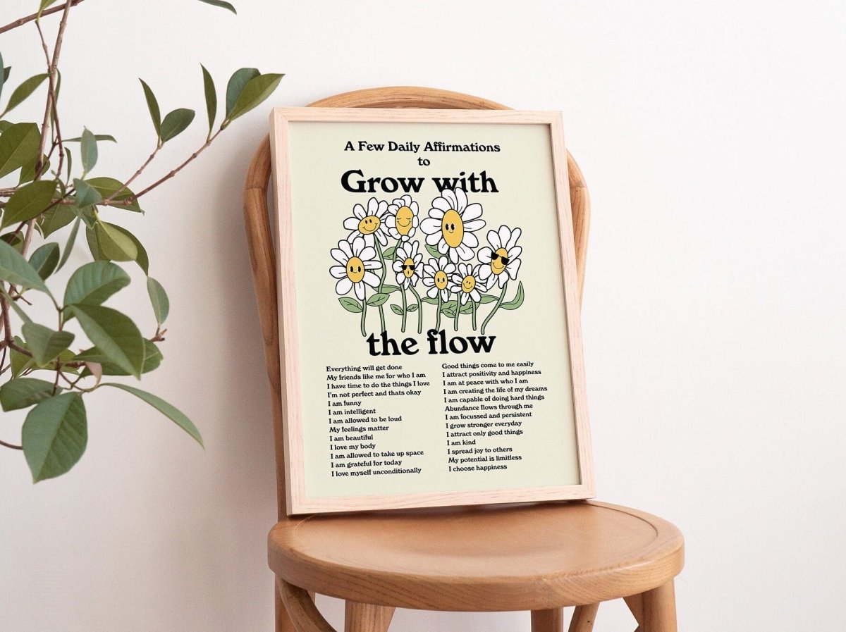 Framed "Grow With the Flow" Print - Framed Prints - Kinder Planet Company