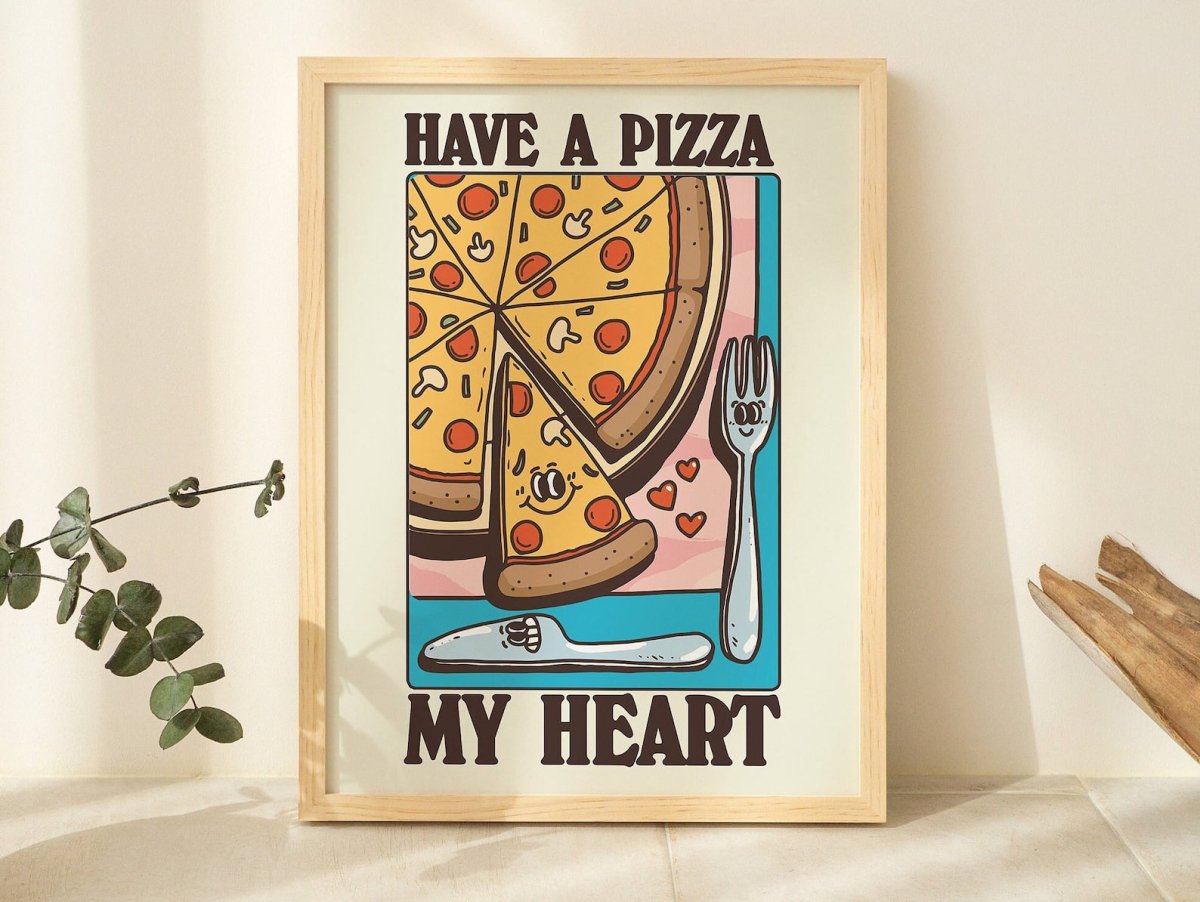 Framed "Have A Pizza My Heart" Print - Framed Prints - Kinder Planet Company
