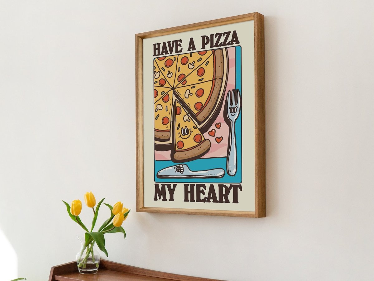 Framed "Have A Pizza My Heart" Print - Framed Prints - Kinder Planet Company