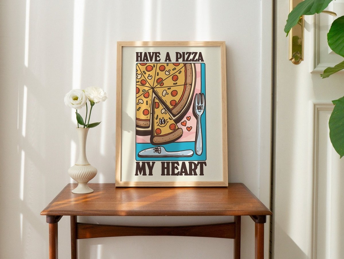 Framed "Have A Pizza My Heart" Print - Framed Prints - Kinder Planet Company