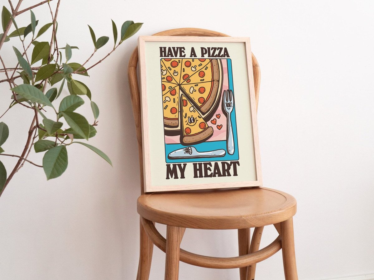 Framed "Have A Pizza My Heart" Print - Framed Prints - Kinder Planet Company