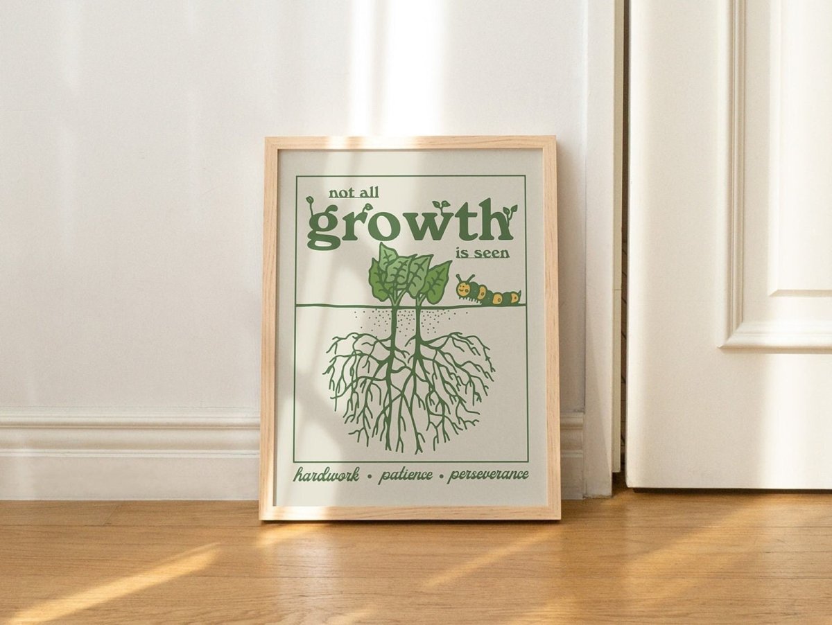 Framed "Not All Growth Is Seen" Print - Framed Prints - Kinder Planet Company