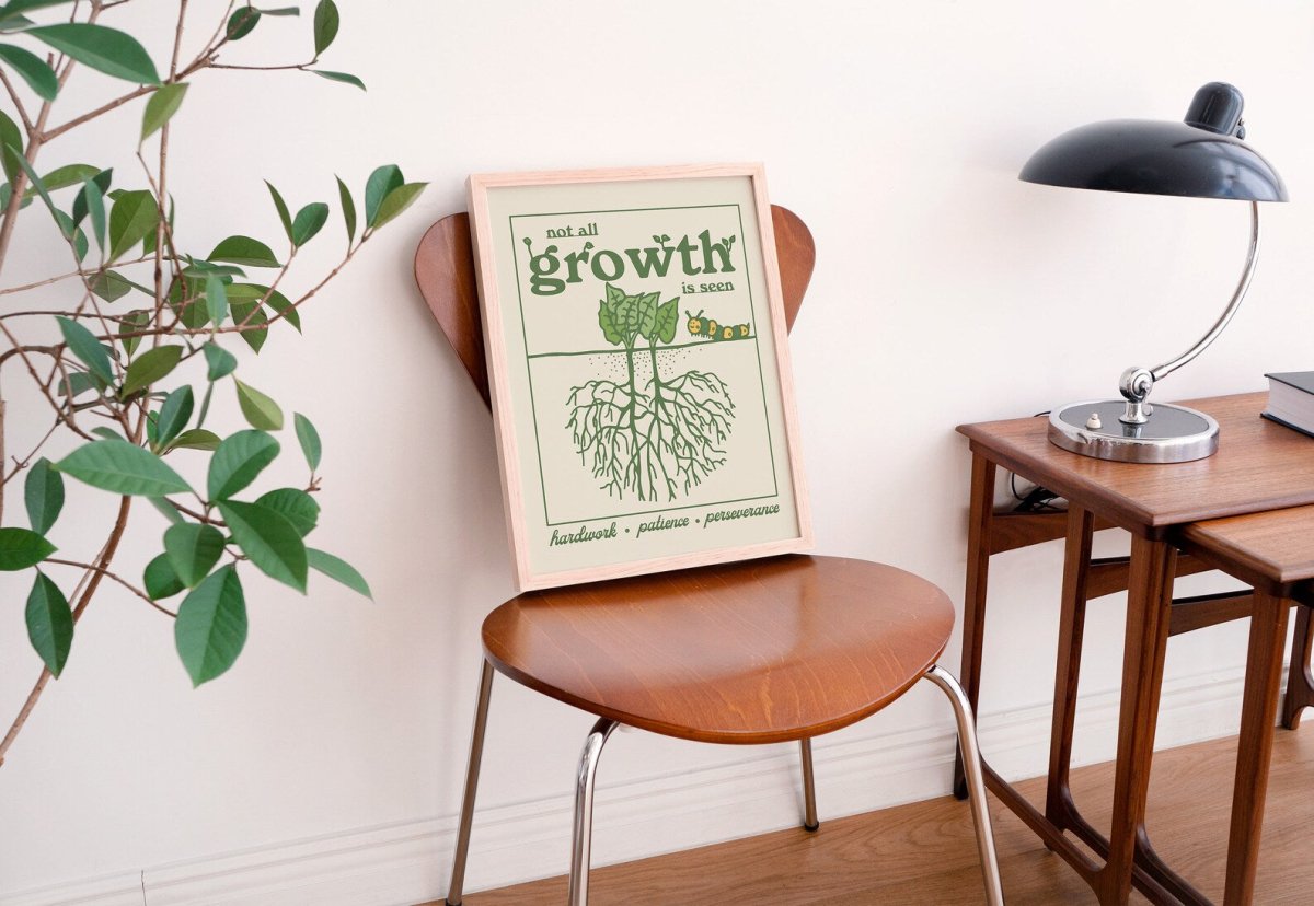 Framed "Not All Growth Is Seen" Print - Framed Prints - Kinder Planet Company