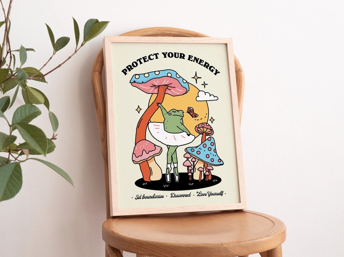 Framed "Protect Your Energy" Print. - Framed Prints - Kinder Planet Company
