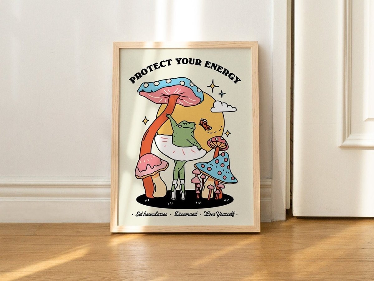 Framed "Protect Your Energy" Print. - Framed Prints - Kinder Planet Company