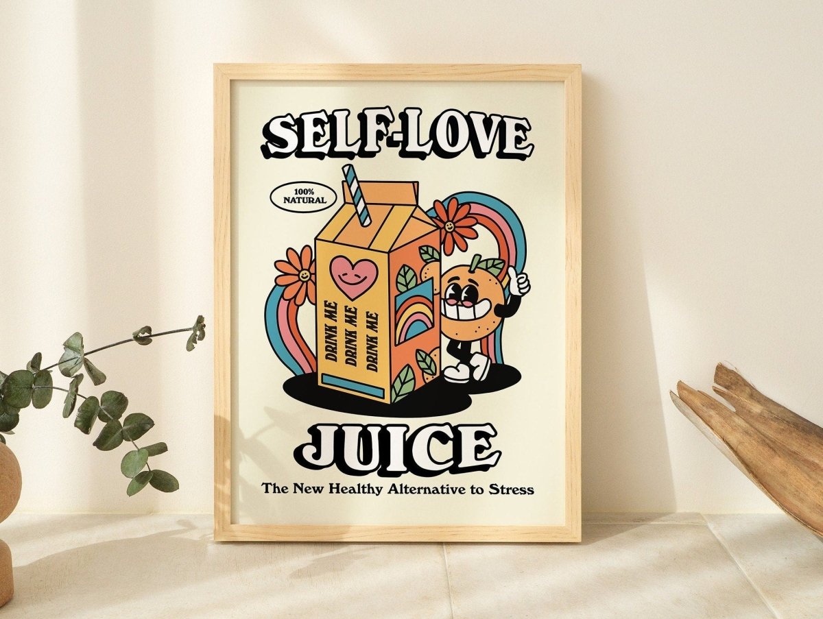 Framed "Self Love Juice" Print - Framed Prints - Kinder Planet Company