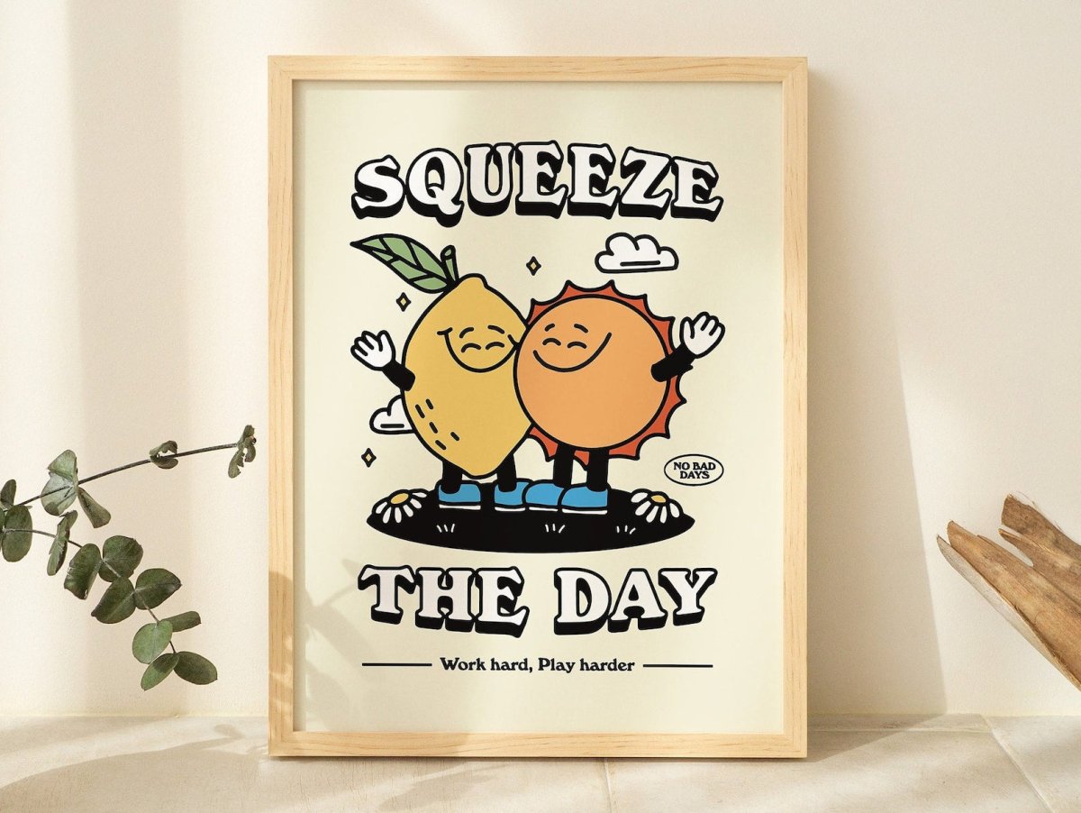 Framed "Squeeze The Day" Print - Framed Prints - Kinder Planet Company