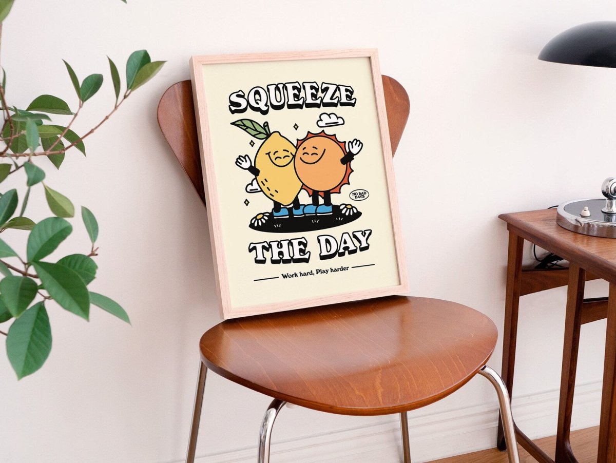 Framed "Squeeze The Day" Print - Framed Prints - Kinder Planet Company