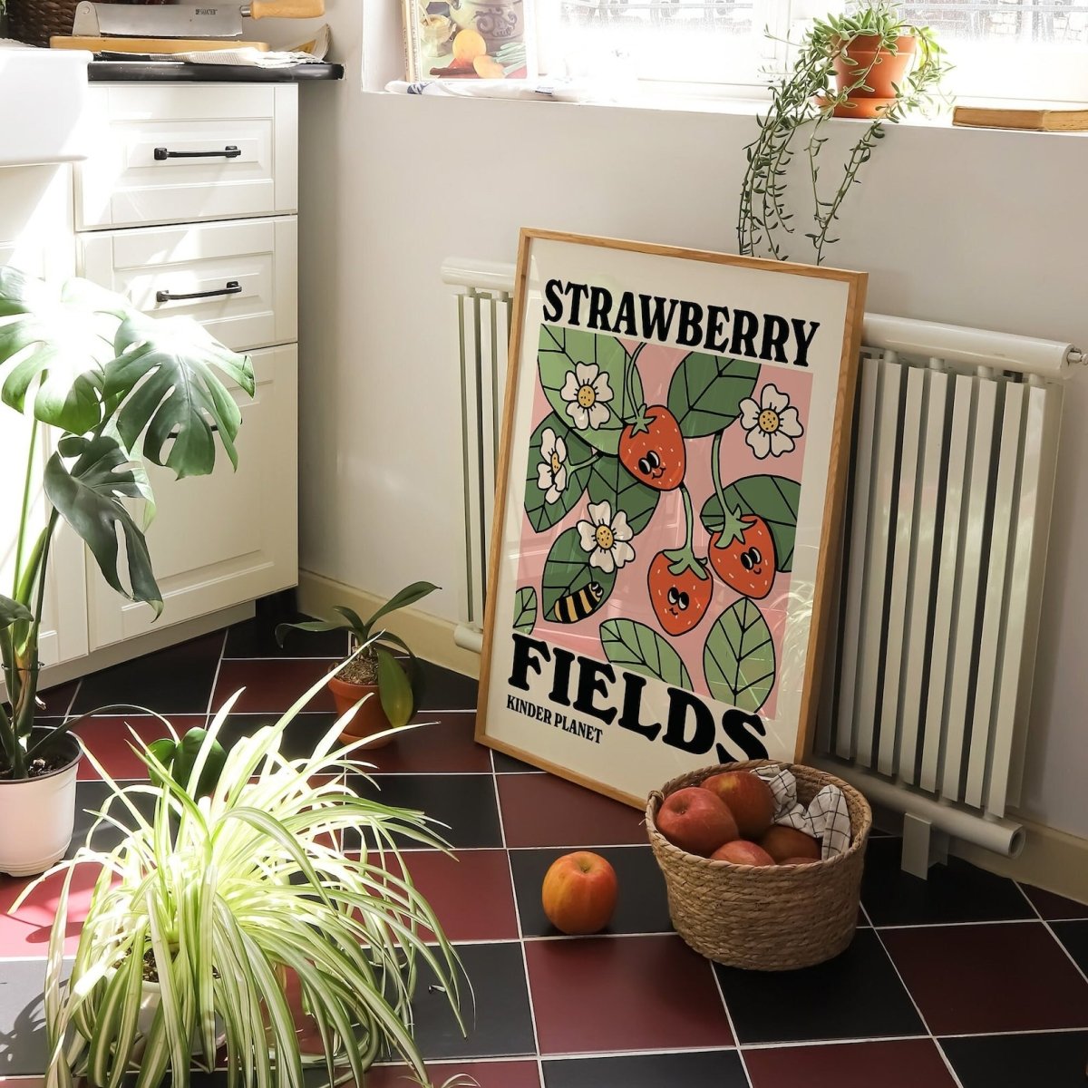 Framed "Strawberry Fields" Print - Framed Prints - Kinder Planet Company