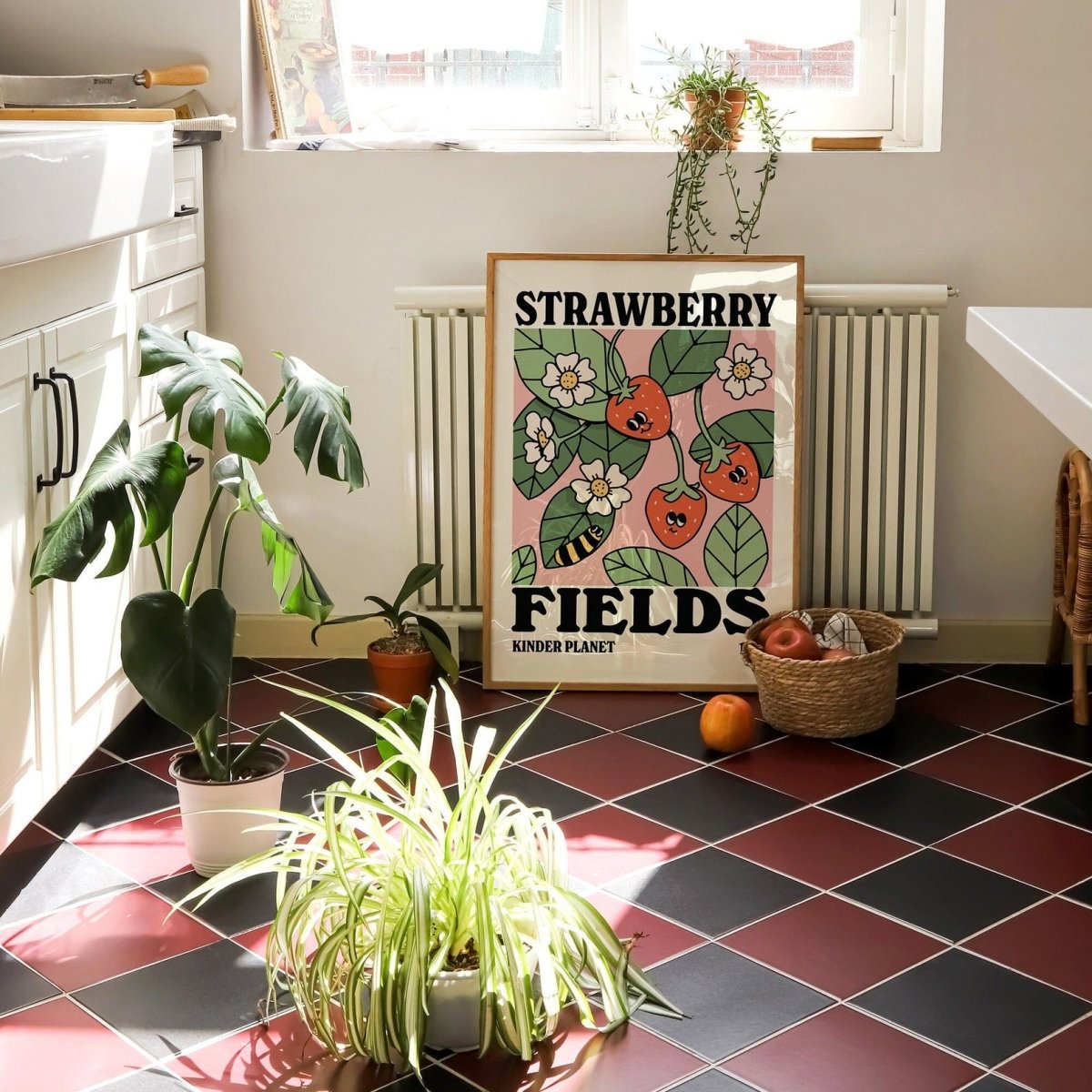 Framed "Strawberry Fields" Print - Framed Prints - Kinder Planet Company
