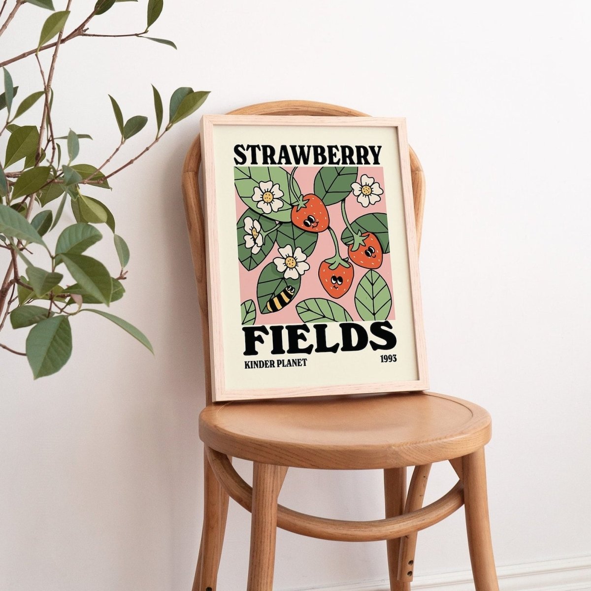 Framed "Strawberry Fields" Print - Framed Prints - Kinder Planet Company
