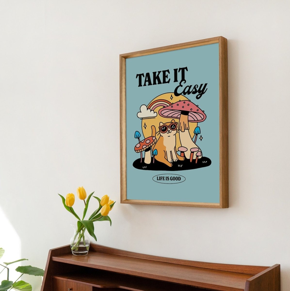 Framed "Take It Easy" Print - Framed Prints - Kinder Planet Company
