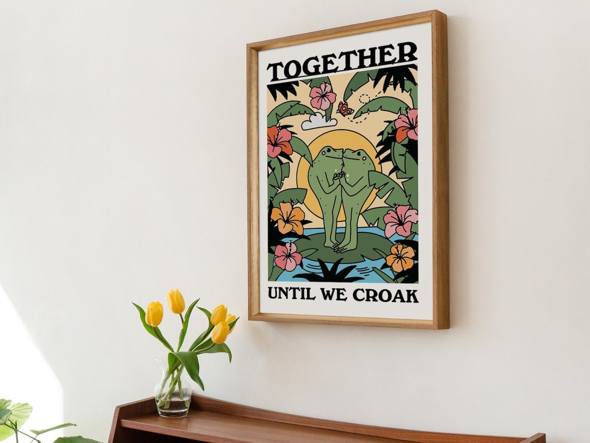 Framed "Together Until We Croak" Print - Framed Prints - Kinder Planet Company