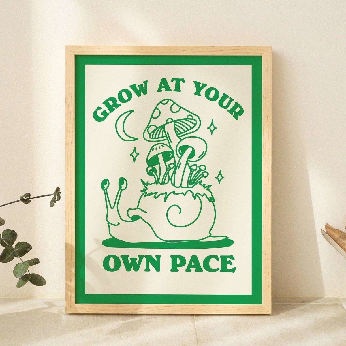'Grow At Your Own Pace' Snail Print - Art Prints - Kinder Planet Company