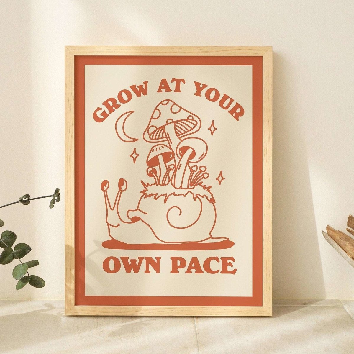 'Grow At Your Own Pace' Snail Print - Art Prints - Kinder Planet Company