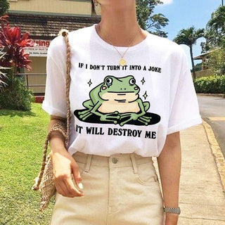 'It Will Destroy Me' Crying Frog Tshirt - T-shirts - Kinder Planet Company