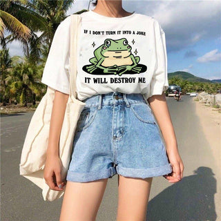 'It Will Destroy Me' Crying Frog Tshirt - T-shirts - Kinder Planet Company