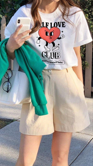 'Self Love Club' Retro Slogan Tshirt - T-shirts - Kinder Planet Company