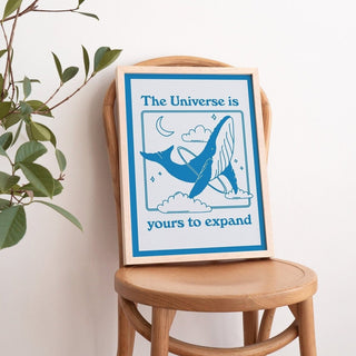 'The Universe Is Yours' Whale Print - Art Prints - Kinder Planet Company
