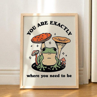 'Where You Need To Be' Cottagecore Frog Print - Art Prints - Kinder Planet Company