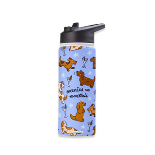 Weenies & Martinis Stainless Steel Water Bottle 18oz
