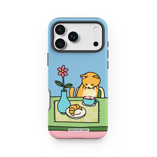 Coffee Cat Blue Phone Case