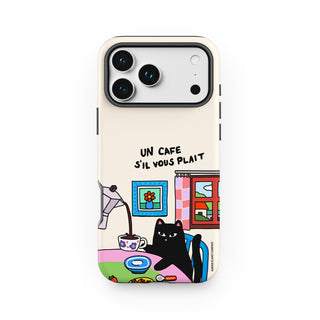 Un Cafe S'il Vous Plait Cat Phone Case