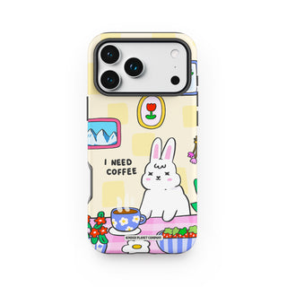 I Need Coffee Bunny Phone Case