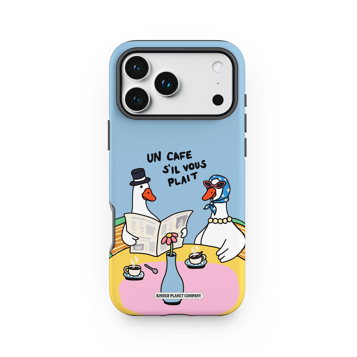Un Cafe Sil Vous Plait Goose Blue Phone Case Un Cafe Sil Vous Plait Goose Blue Phone Case