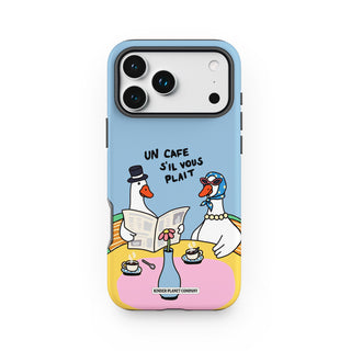 Un Cafe Sil Vous Plait Goose Blue Phone Case