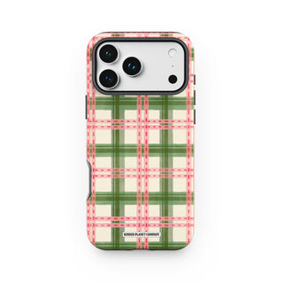 Strawberry Matcha Plaid Phone Case