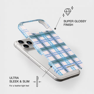 Frozen Blueberry Tartan Phone Case