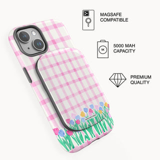 2.Powerbank on phone_Gingham Tulips.jpg