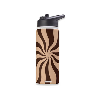 Chocolate Whirl Stainless Steel Water Bottle 18oz
