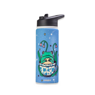 Frog In A Teacup Stainless Steel Water Bottle 18oz