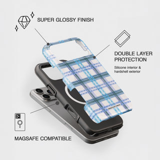 Frozen Blueberry Tartan Phone Case