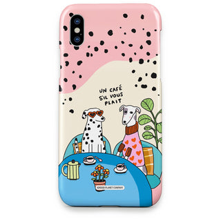Un Cafe Sil Vous Plait Dog Phone Case - Un-Cafe-Sil-Vous-Plait-Dog---iPhone-X-Snap