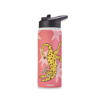 Pink Star Purr Stainless Steel Water Bottle 18oz