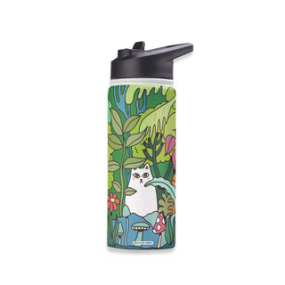 Jungle Hide & Seek White Cat Stainless Steel Water Bottle 18oz